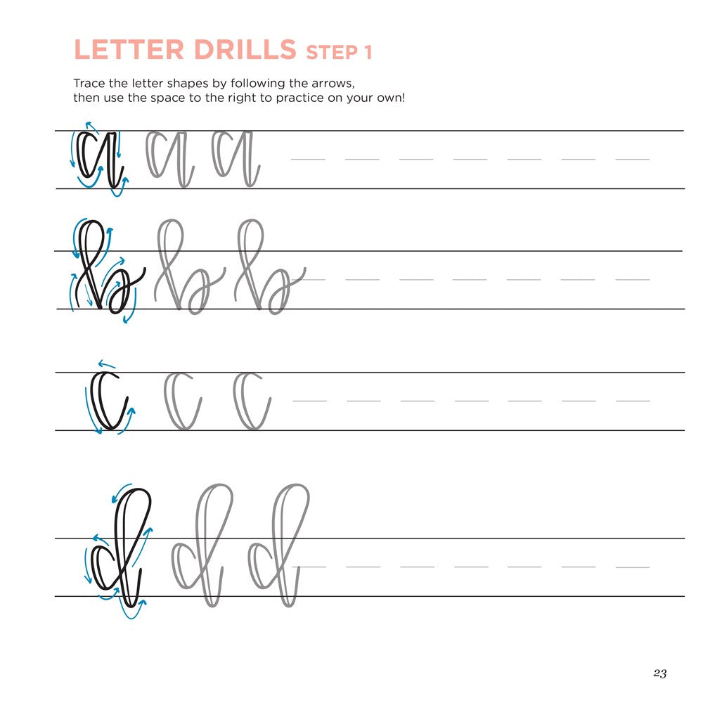 Hand Lettering 101: A Step-by-Step Calligraphy Workbook for Beginners (Gold Spiral-Bound Workbook with Gold Corner Protectors)