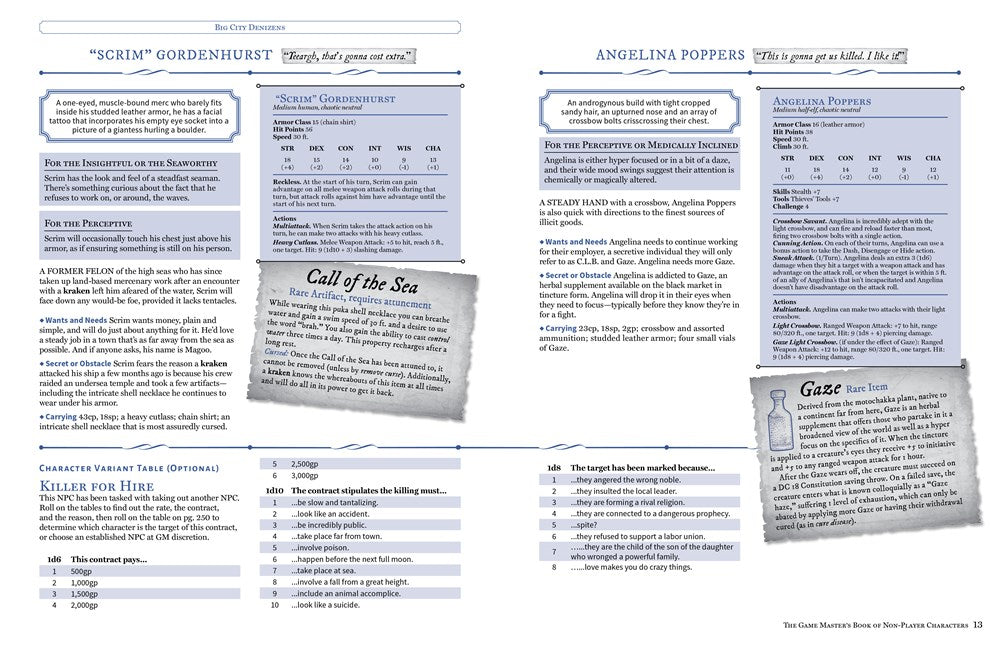 The Game Master's Book of Non-Player Characters: 500+ unique bartenders, brawlers, mages, merchants, royals, rogues, sages, sailors, warriors, weirdos and more for 5th edition RPG adventures