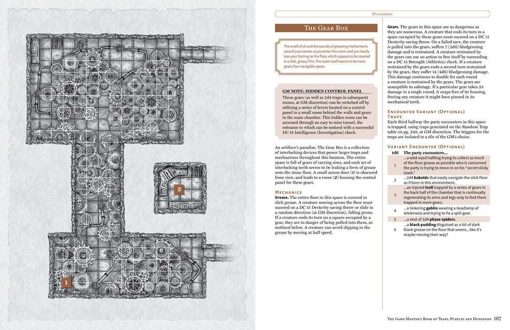 The Game Master's Book of Traps, Puzzles and Dungeons: A punishing collection of bone-crunching contraptions, brain-teasing riddles and stamina-testing encounter locations for 5th edition RPG adventures