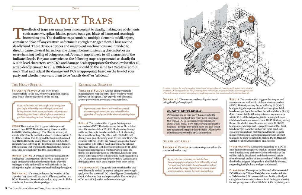 The Game Master's Book of Traps, Puzzles and Dungeons: A punishing collection of bone-crunching contraptions, brain-teasing riddles and stamina-testing encounter locations for 5th edition RPG adventures