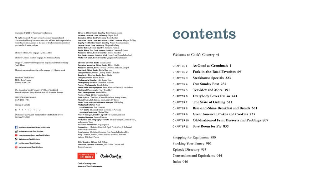 The Complete Cook’s Country TV Show Cookbook 15th Anniversary Edition Includes Season 15 Recipes: Every Recipe and Every Review from All Fifteen Seasons