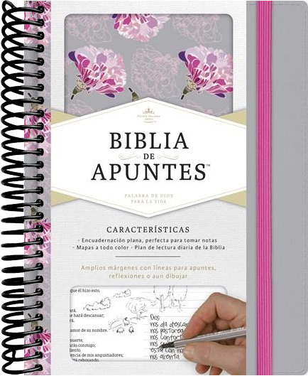 RVR 1960 Biblia de apuntes, gris y floreado tela impresa