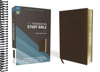 NIV, Foundation Study Bible, Leathersoft, Brown, Red Letter