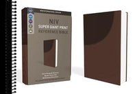 NIV, Super Giant Print Reference Bible, Leathersoft, Brown, Red Letter, Comfort Print