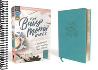 NIV, The Busy Mom's Bible, Leathersoft, Teal, Red Letter, Comfort Print: Daily Inspiration Even If You Only Have One Minute