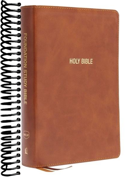 NKJV, Foundation Study Bible, Large Print, Leathersoft, Brown, Red Letter, Thumb Indexed, Comfort Print: Holy Bible, New King James Version
