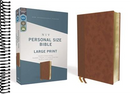 NIV, Personal Size Bible, Large Print, Leathersoft, Brown, Red Letter, Comfort Print  (Large type / large print)