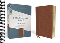 NIV, Personal Size Bible, Large Print, Leathersoft, Brown, Red Letter, Comfort Print  (Large type / large print)