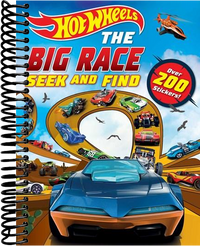 Hot Wheels: The Big Race Seek and Find : 100% Officially Licensed by Mattel, Over 200 Stickers, Perfect for Car Rides for Kids Ages 4 to 8 Years Old
