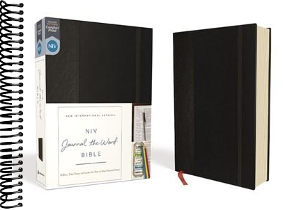 NIV, Journal the Word Bible (Perfect for Note-Taking), Hardcover, Black, Red Letter, Comfort Print: Reflect, Take Notes, or Create Art Next to Your Favorite Verses