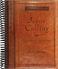 Jesus Calling, Large Text Brown Leathersoft, with Full Scriptures: Enjoying Peace in His Presence (A 365-Day Devotional) (Large type / large print)